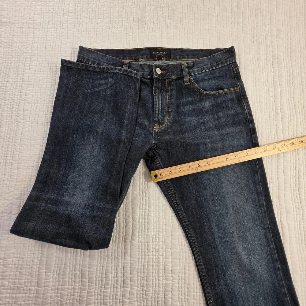Banana Republic Vintage Straight Mens Jeans Dark Wash Denim 33x30 Blue Cotton